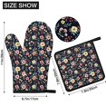 thumbnail image 3 of Pioneer Flower Floral Print Pattern 1-Pack Oven Mitts Set, Heat Resistant Kitchen Gloves, 7.7" X 12", 3 of 6