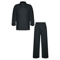 thumbnail image 4 of dPois Mens Praise Dance Pullover with Wide Leg Pants Solid Color Suit Liturgical Dancewear Black XL, 4 of 6