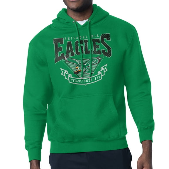Men's Starter Kelly Green Philadelphia Eagles Team Retro Logo Fleece Tri-Blend Pullover Hoodie