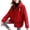 Red, variant on Dealovy Women Sherpa Jackets Button down Lapel Collar Jacket Fuzzy Fleece Warm Outerwear Plus Size