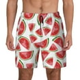 thumbnail image 2 of Picia Hand Drawn Watermelon pattern Mens Swim Trunks with Compression Liner Stretch Beach Shorts Quick Dry with Zipper Pockets No-Chafing Board Shorts-X-Large, 2 of 9