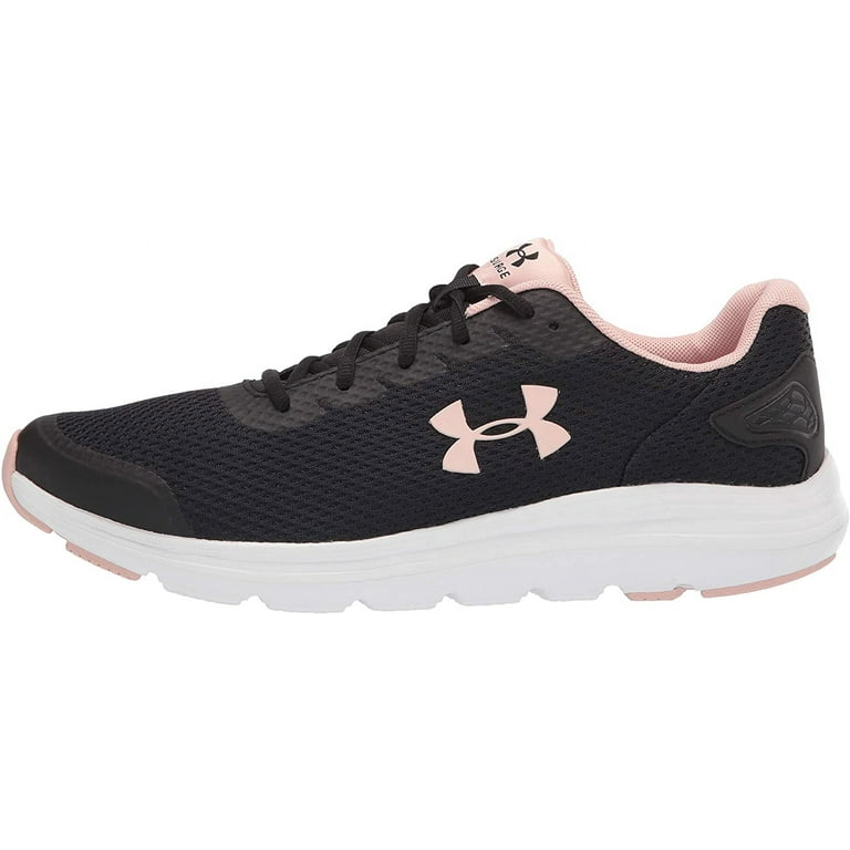 Black and pink top under armour shoes