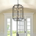 thumbnail image 2 of Trilenars 8-Lantern Layered Chandelier,Industrial Farmhouse Hanging Pendant Light,Used in Living Rooms, Dining Rooms, Bedrooms, Corridors, Study Rooms, Entrances, Lobbies, Stairs, 2 of 9