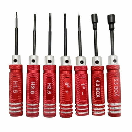 

EDFRWWS 7pcs Hexagon Screwdriver 1.5 2.0 2.5mm High Quality Metal for UAV (Red)