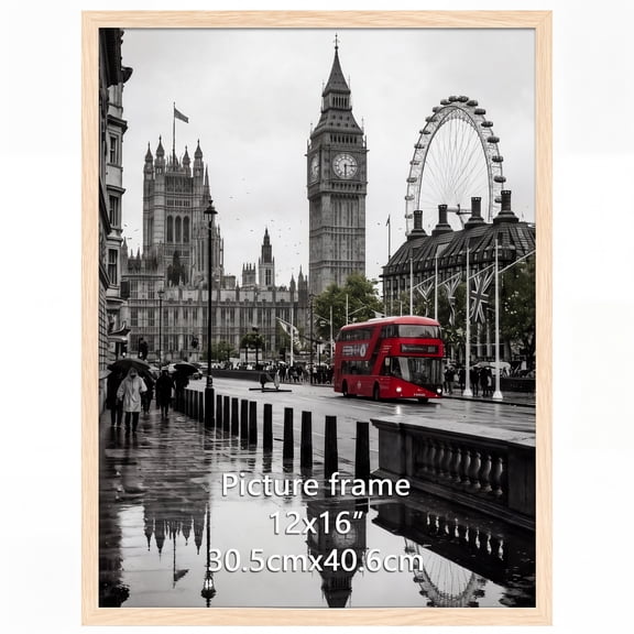 1 Pack 12x16 Picture Frame, Poster Frame for Wall  Display, Wood-colored Photo Frame