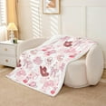 thumbnail image 6 of Cowgirl Hats Bed Blanket,Pink Bowknots Sweet Cherry Starry Flannel Blanket for Room Decor,Princess Style Pink White Plaids Patchwork Fleece Blanket for Kids Sofa Dorm Decor,Throw 50"x60", 6 of 6