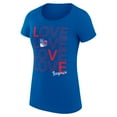 thumbnail image 2 of Women's G-III 4Her by Carl Banks Royal New York Rangers Super-Slim Fit Lightweight Hockey Love T-Shirt, 2 of 3