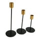 thumbnail image 5 of Candelabro Candelero Candelero Oro Negro Candelero Candelero de Metal Diseño aerodinámico Jadeshay  A, 5 of 8