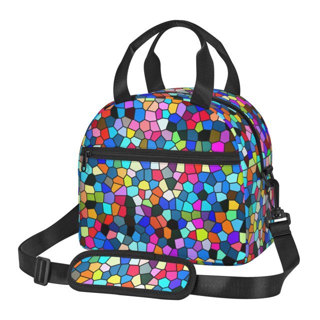 Disketp Colorful Tie Dye Stained Glass 2 Lonchera Térmica para Mujer y Hombre, Bolsa de Almuerzo Reutilizable e Impermeable para Trabajo, Viajes y Picnic