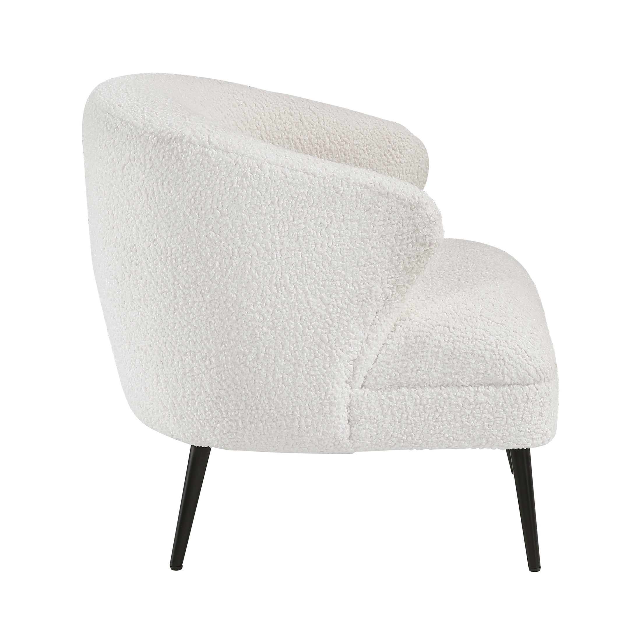 OakvillePark Crestlark Boucle Curved Back Accent Chair with Metal Legs, Beige