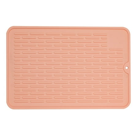 Pet Food Mat Waterproof Dog Mat Raised Edge Dog Cat Silicone Feeding Placemat Water Bowl Tray for Floors Nonslip Washable Dog Mat for Food and Wate - pink