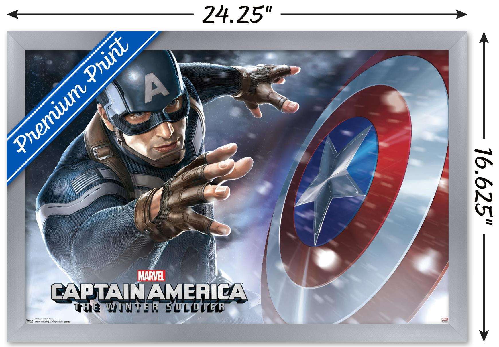 Marvel - Captain America - The Winter Soldier - Shield Wall Poster, 14.725" x 22.375", Framed