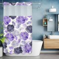 thumbnail image 6 of Spring Flowers No Hooks Shower Curtain with Snap-in Liner Watercolor Purple Black Grey Flowers Plant Shower Curtains for Bathroom, Waterproof, Easy Install, Washable 36"x78", 6 of 9