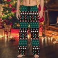 thumbnail image 2 of KDFJPTH Christmas Mens Casual Pants Pajama Pants With Drawstring And Pockets Christmas Gift Glitter Foam Star House with, 2 of 4