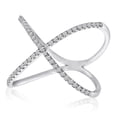 thumbnail image 3 of 14k White Gold Diamond X Shape Fashion Ring, 3 of 3