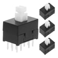 thumbnail image 1 of TABLZONE 4Pcs Reliable Self-Locking Push Button Switch with 12 Pins Compact Design for Home Audio Systems, 1 of 8