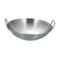 thumbnail image 2 of Sartén wok de acero inoxidable, accesorios para saltear, dos , utensilios de cocina resistentes, fondo plano para cocinar al , freír, cocinar Diámetro 28cm, 2 of 8