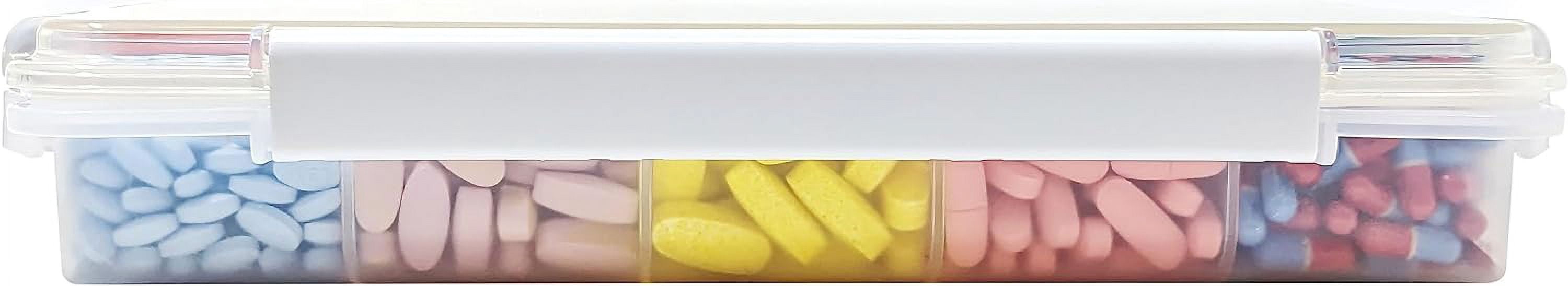Portable Durable Airtight Waterproof 20 Compartment Large Pill Case with Silicone Gasket and Medication Map, 1 Pack