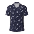 thumbnail image 2 of Daiia Anchors Pattern Men’s Polo Shirts,Solid Deck Shirt,Classic Fit, Breathable Cotton Polo for Casual and Sport Wear-4X-Large, 2 of 7