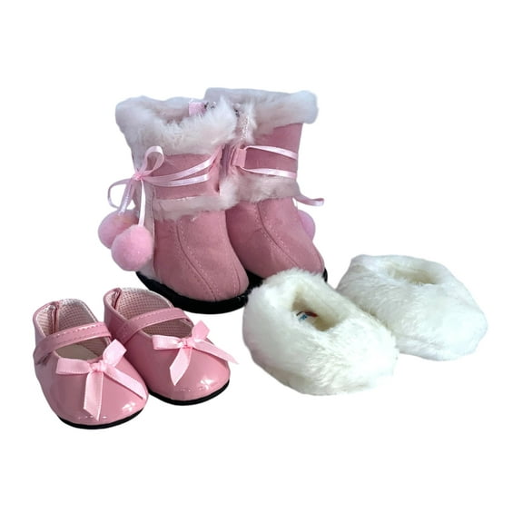 MBD® 18 Inch Doll Shoes- Pink Shoes Set Fits 18 Inch Fashion Girl Dolls and Kennedy and Friends Dolls
