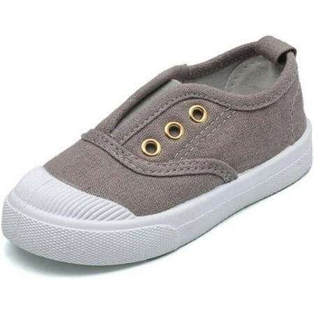 

Boy s Girl s Canvas Light Weight Slip-On Sneakers Running Shoe