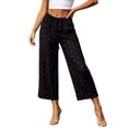 thumbnail image 5 of Vrorvz Polka Dot Capri for Womens Drawstring Elastic Waisted Capris Wide Leg Summer Casual Trouser with Pockets, 5 of 5