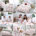 thumbnail image 6 of Pink Bow Ribbon Bedding 3 Piece Duvet Cover Set Queen Size, Vintage Modern Art Bowknot Soft Microfiber Comforter Cover with Zipper Closure & Pillowcases, Wrinkle & FadeResistant Quilt Cover, 6 of 9