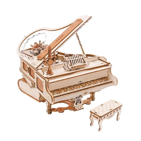 Juego de maquetas de piano ROKR de madera 3D, 223 piezas, para adultos