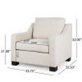 thumbnail image 2 of Contemporary Beige Fabric Upholstered Club Chair, 2 of 9
