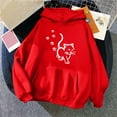 thumbnail image 2 of ibuvkizy Hoodies for Women Clearance!Women's Print Winter Hoodie Pullover Tops Long Sleeved Comfortable Sweatshirt with Pockets Red,S, 2 of 3