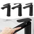 thumbnail image 3 of Elegante grifo de lavabo de latón: baño de control de agua fría y caliente de una sola manija, 3 of 6