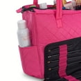 thumbnail image 6 of KIOTA Beauty Bag - Ideal for Bottles - Makeup Brush Storage Pocket and Outer Pockets - Quilted Finish Shoulder Bag Cosmetic Organizer - Bubblegum, 6 of 8