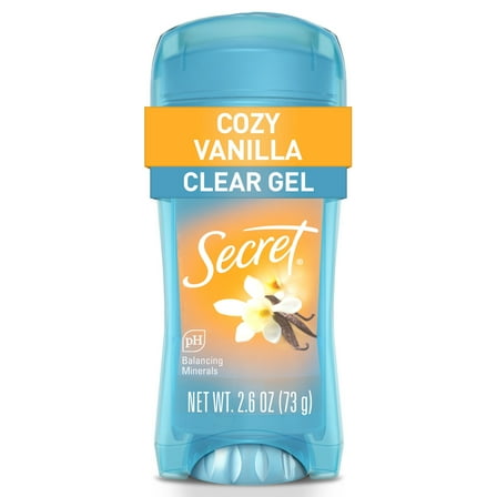 Secret Fresh Clear Gel Antiperspirant Deodorant for Women, Cozy Vanilla Scent, 2.6 oz