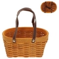 thumbnail image 2 of EeaseMX Cesta de madera tejida para flores, frutero portátil con asa (caqui), 2 of 7