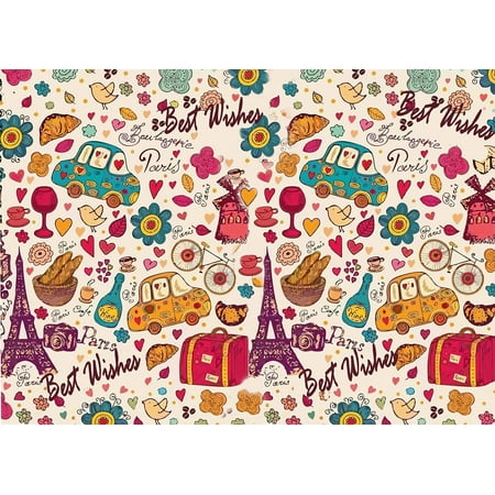 Accuprints Gift Wrapping Paper Pack Of 10|Design Coffee Paris |Size 20 X 30 Inch