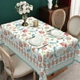 thumbnail image 3 of Teal Blue Tablecloth for Rectangle Tables,Linen Table Cloth,Table Cover for Dining Kitchen Decor Party Banquet,60x84, 3 of 5