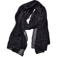 thumbnail image 4 of Bufandas de algodón para mujer Lady Light Soft Fashion Solid Bufanda Wrap Chal, algodón y lino, negro, una pieza, 4 of 5