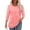 502_Pink, variant on T Shirts for Women,Casual 3/4 Sleeve Tops With Buttons Crew Neck Blouson Sleeve Cocoon Shirts,White Women Blouses
