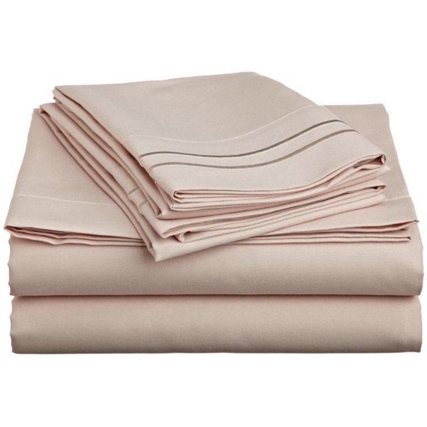 Clara Clark 1500 Series Deep Pocket 5pc Bed Sheet Set Split King Size, Cream