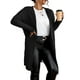 thumbnail image 1 of Cárdigan informal liso con capucha, manga larga, color negro, talla grande (mujeres grandes), 1 of 4