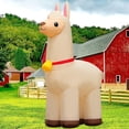 thumbnail image 1 of Llama inflable de alpaca navideña de 6 pies con luces LED DomKom, 1 of 6