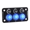 thumbnail image 3 of funtasica 12V 24V Toggle Switch Panel Mount Easy to Install Replacement Yacht Car 3 Gang Switch Panel Blue LED for Bus Marine Boat, 3 of 8