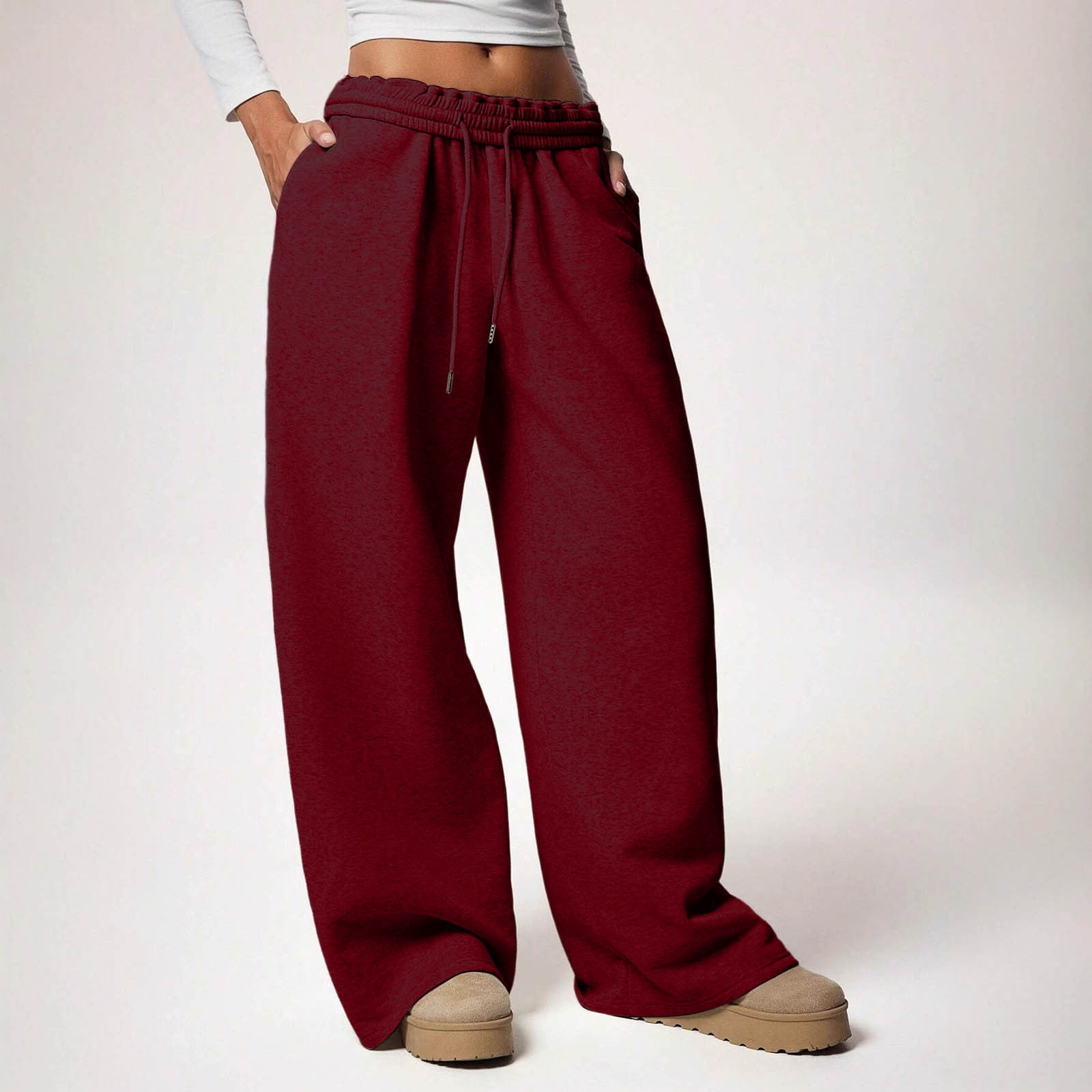 Wiyuqeen Baggy Sweatpants for Women Wide Leg Sweatpants Elastic