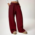 thumbnail image 6 of Wide Leg Sweatpants Women Sevevn Women's Wide Leg Sweatpants High Waisted Baggy Interior Drawstring Sweatpants Straight Leg Sweat Pants, 6 of 9