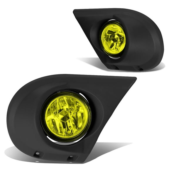 DNA Motoring FL-ZTL-196-AM For 2003 to 2005 Honda Pilot Front Bumper Driving Fog Light Lamp Bezel Amber Lens 04