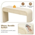 thumbnail image 4 of GZXS Modern Console Table with 2 Drawers, 55" Curved Entryway Table with Fluted Design, Easy Assembly (Apricot Cream), 4 of 9