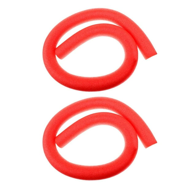 2 piezas de fideos de piscina, flotador de agua, ayuda para nadar, espuma flexible rojo