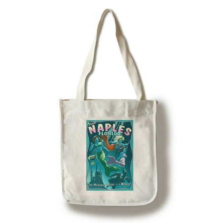 Naples, Florida - Live Mermaids - Lantern Press Poster (100% Cotton Tote Bag -