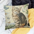 thumbnail image 2 of BANET Cute Cat Lovely Cartoon Pattern Beige Background Throw Pillowcase for Home Decor 22x22in, 2 of 5