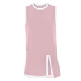thumbnail image 5 of Bixock Women's 2 Piece Casual Outfits,Tank Top Skorts Set,Leisure Fitness Color Split Exposure Tank Top Active Set, 5 of 5